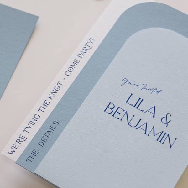 Baby Blue Curves Wedding Invitation - Image 2