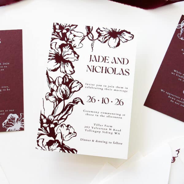 Bold Blooms Wedding Invitation - Image 2