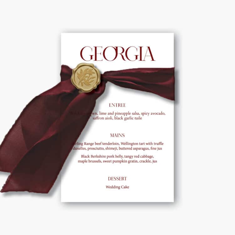 Bordeaux Menu