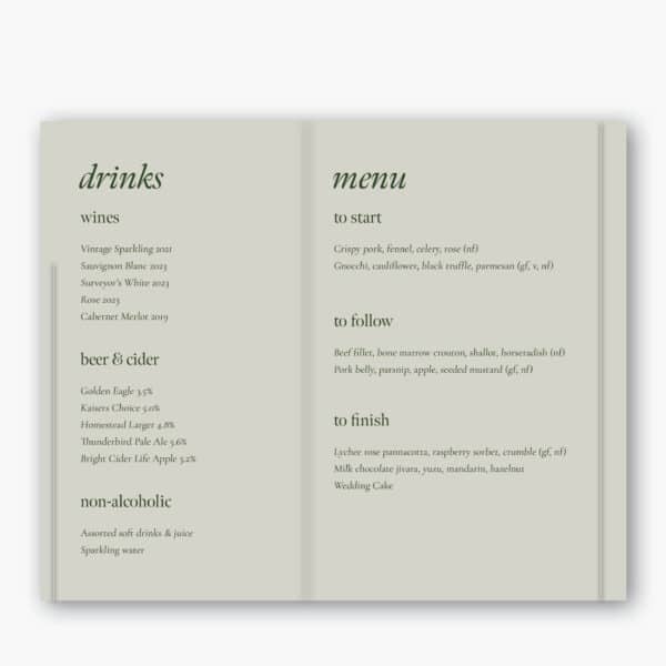 Embossed Moss Menu - Image 2