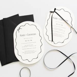 Katie Bow Black Wedding Invitation