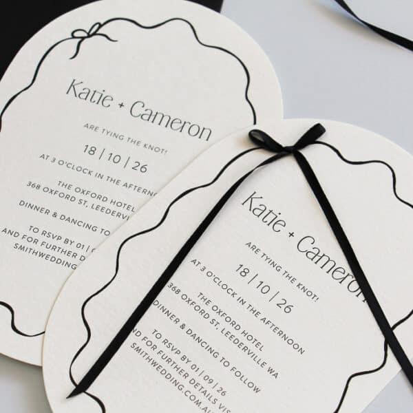 Katie Bow Black Wedding Invitation - Image 2