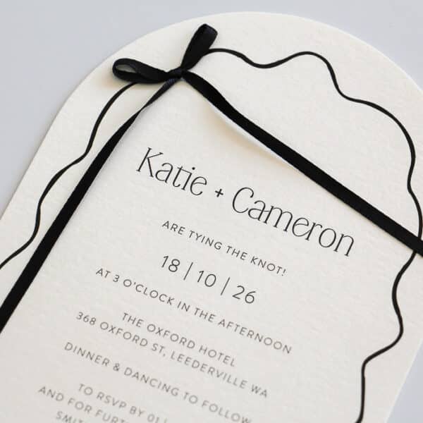 Katie Bow Black Wedding Invitation - Image 4