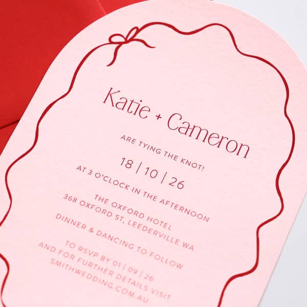 Katie Bow Blush Wedding Invitation - Image 2