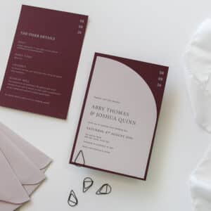 Merlot Abby Arch Wedding Invitation
