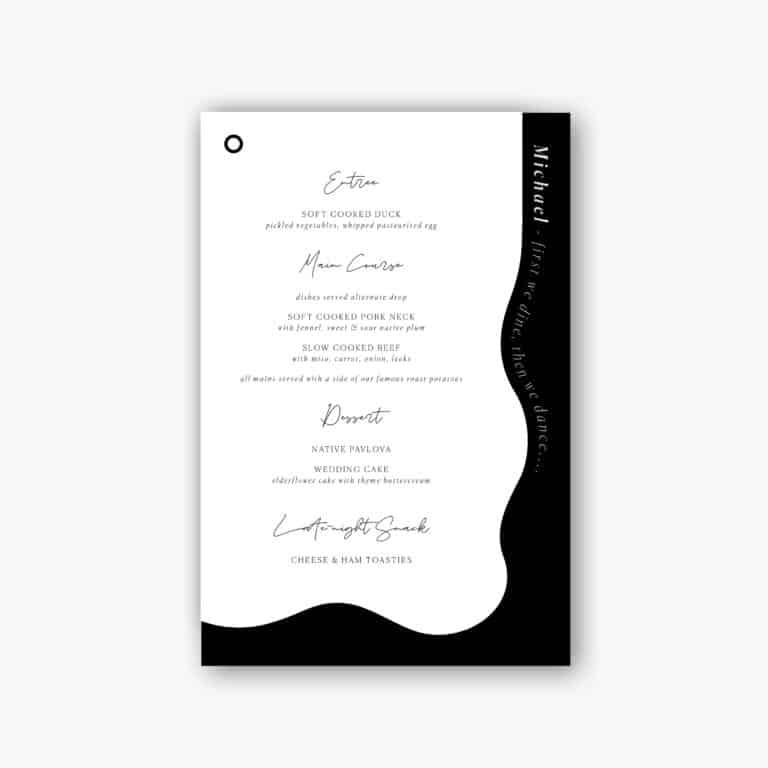 Ombre Noir Menu
