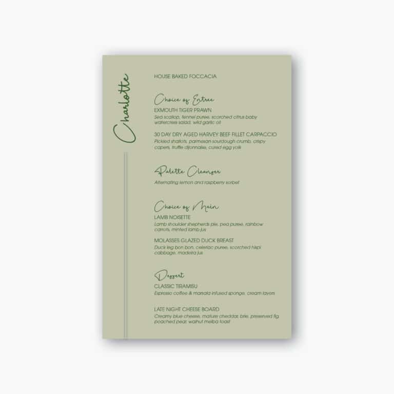 Signature Line Menu