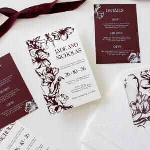 Bold Blooms Wedding Invitation