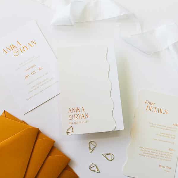 Wavy Butter Wedding Invitation