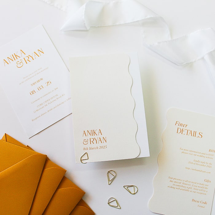 Wavy Butter Wedding Invitation