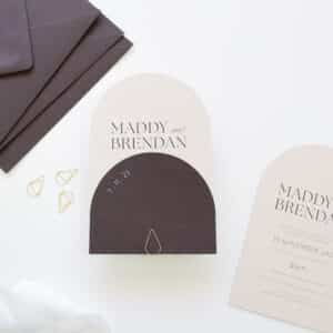 Cacao Classic Arch Wedding Invitation