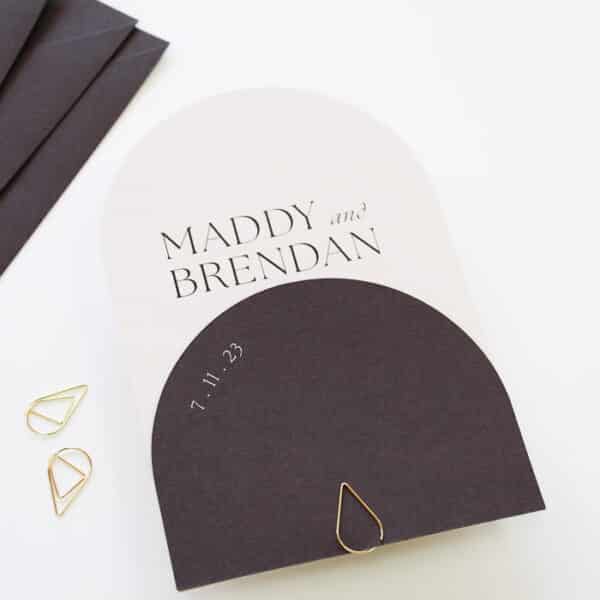 Cacao Classic Arch Wedding Invitation - Image 3