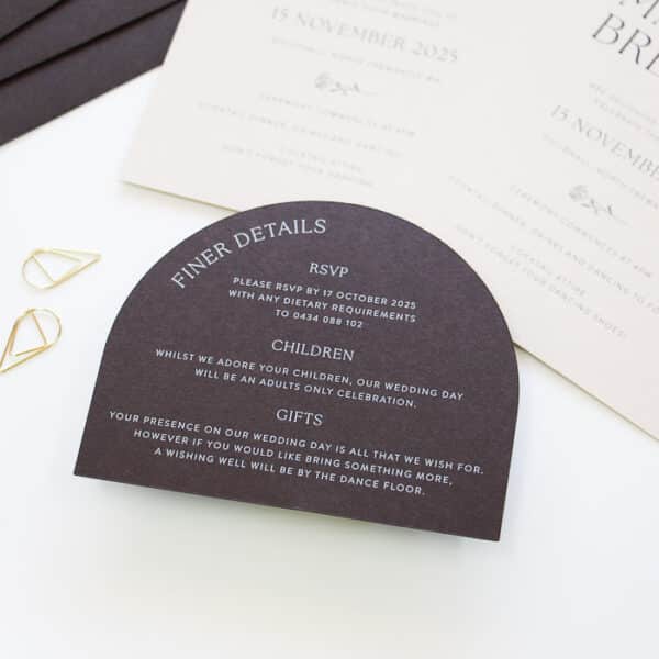 Cacao Classic Arch Wedding Invitation - Image 5