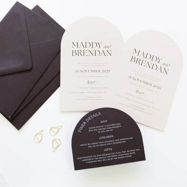 Cacao Classic Arch Wedding Invitation - Image 2