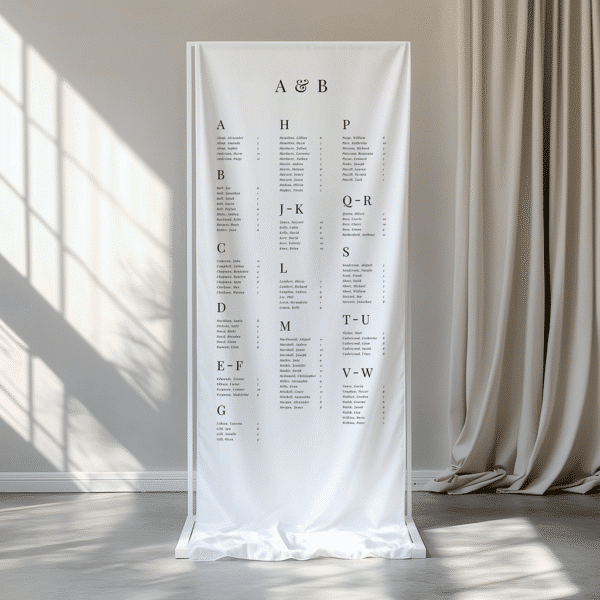 Classic Romance Fabric Seating Plan
