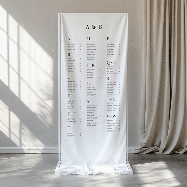 Classic Romance Fabric Seating Plan