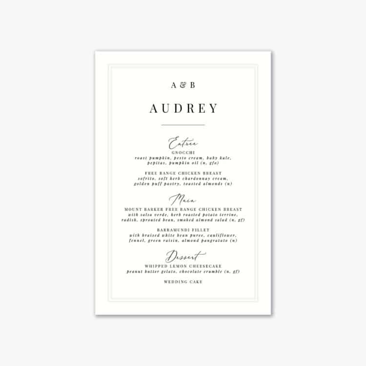 Classic Romance Menu
