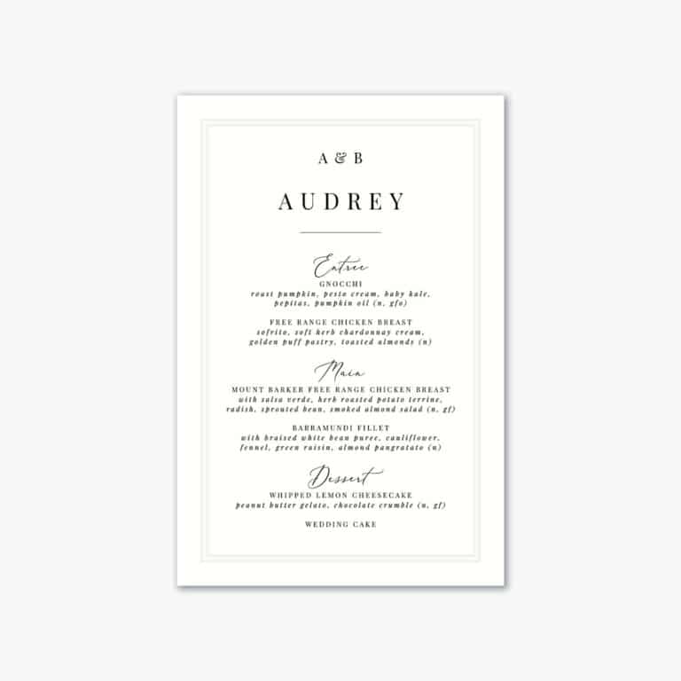 Classic Romance Menu