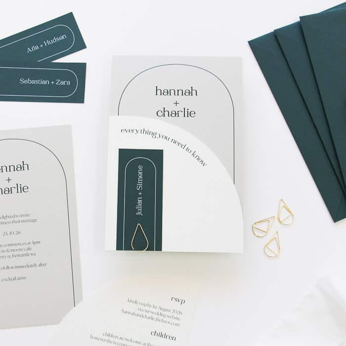 Emerald City of Arches Wedding Invitation