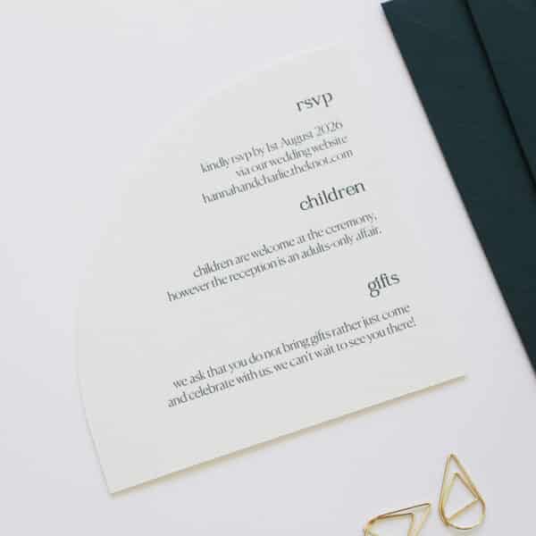 Emerald City of Arches Wedding Invitation - Image 4