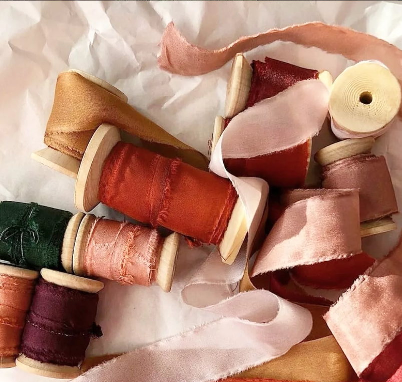 Hand Dyed Silk Crepe Ribbon