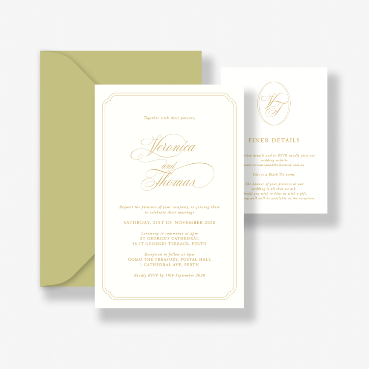 Classic Gold Wedding Invitation