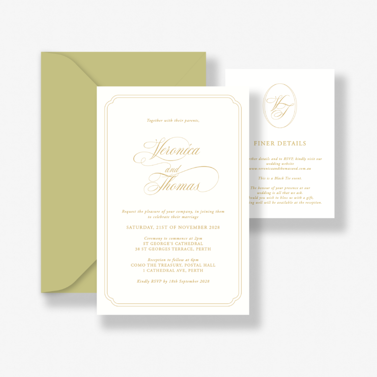 Classic Gold Wedding Invitation