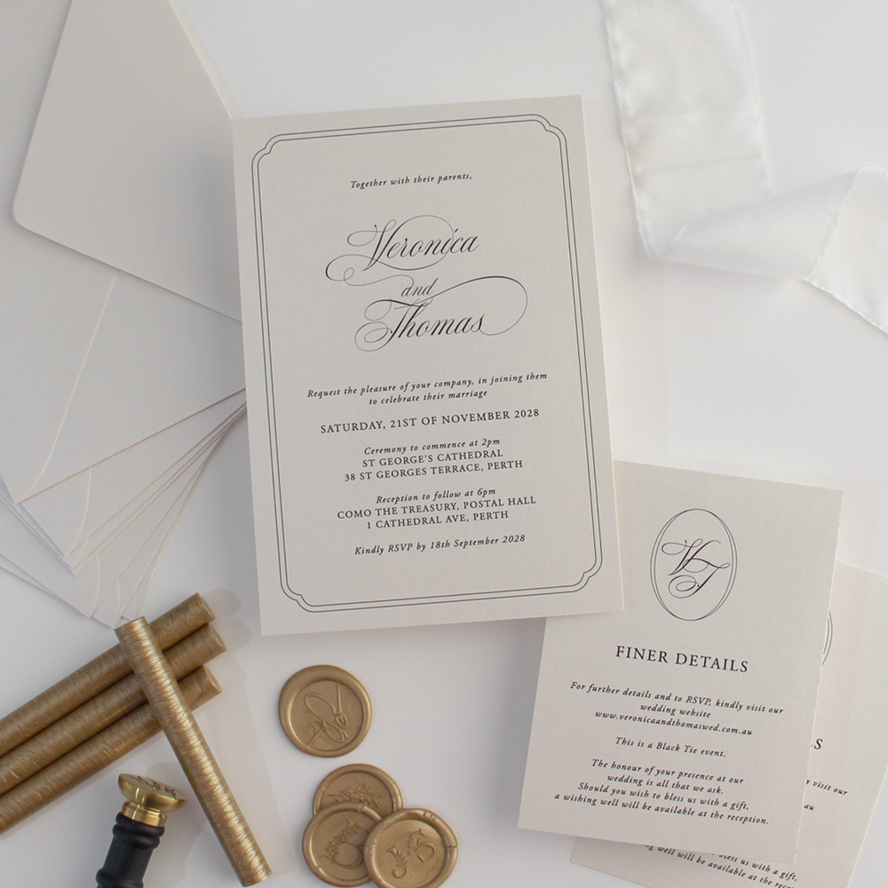 Classic Gold Wedding Invitation - Image 3