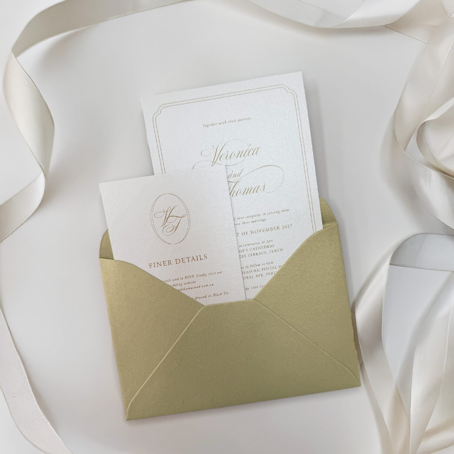 Classic Gold Wedding Invitation - Image 2