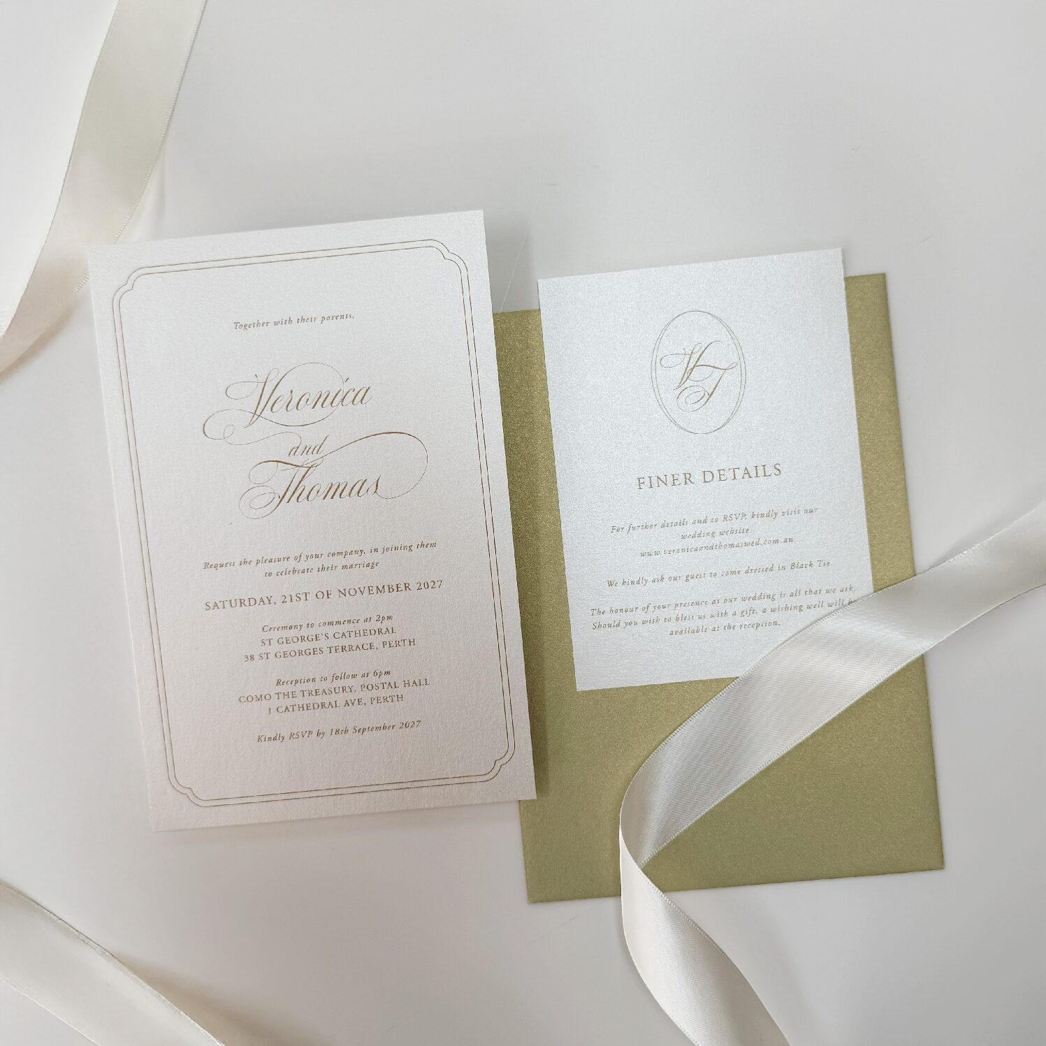 Classic Gold Wedding Invitation - Image 3
