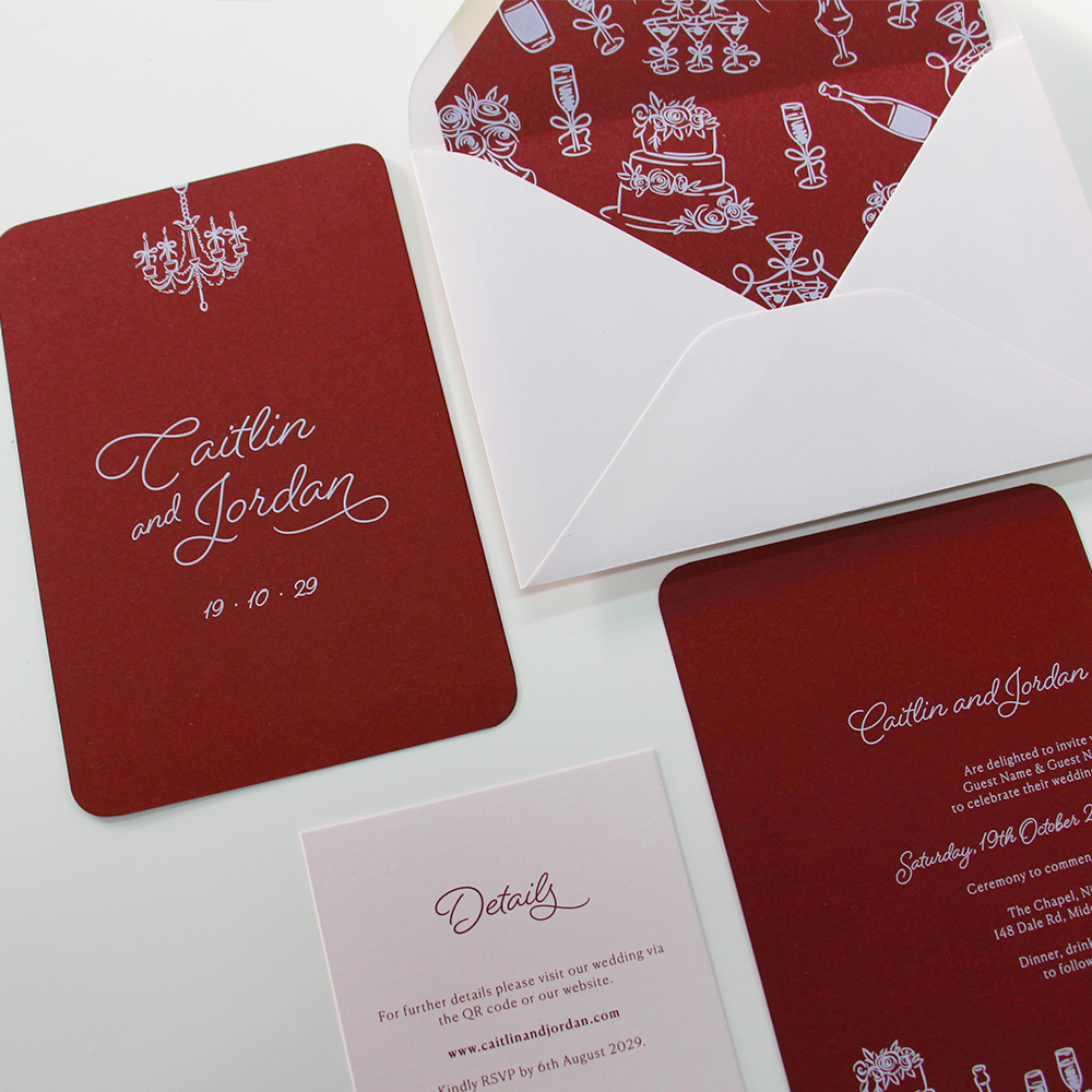 Flowers & Champers Wedding Invites - Image 2