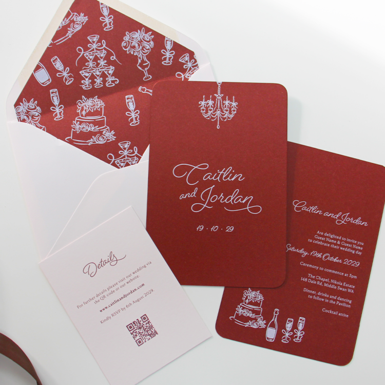 Flowers & Champers Wedding Invites